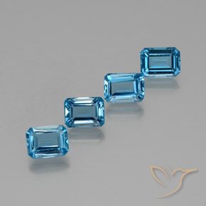 7.46ctw Natürlicher Swiss Blue Topas, Smaragdschliff, VS
