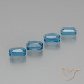 7.46 ct natürliche Swiss Blue Topas-Edelsteine, Oktagonschliff, VS