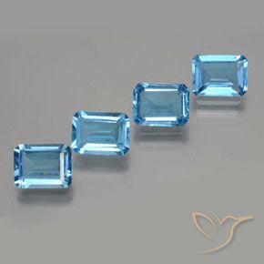 7.18 ct natürliche Swiss Blue Topas-Edelsteine, Oktagonschliff, VS
