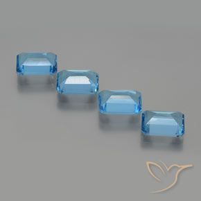 7.18 ct natürliche Swiss Blue Topas-Edelsteine, Oktagonschliff, VS