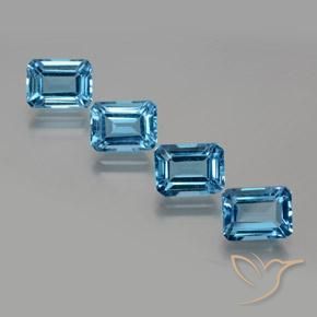 8.43ctw Natürlicher Swiss Blue Topas, Smaragdschliff, VS