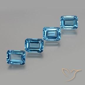 8.43 ct natürliche Swiss Blue Topas-Edelsteine, Oktagonschliff, VS