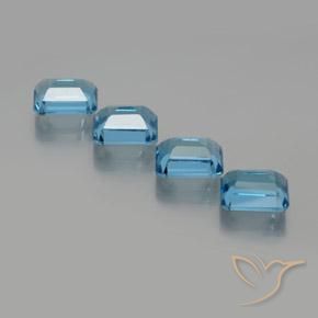 8.43 ct natürliche Swiss Blue Topas-Edelsteine, Oktagonschliff, VS