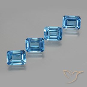 7.79 ct natürliche Swiss Blue Topas-Edelsteine, Oktagonschliff, VS