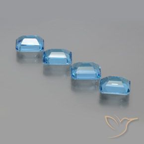 7.79 ct natürliche Swiss Blue Topas-Edelsteine, Oktagonschliff, VS