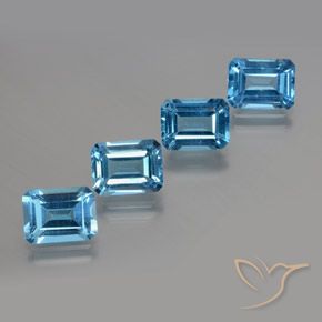 7.65 ct natürliche Swiss Blue Topas-Edelsteine, Oktagonschliff, VS