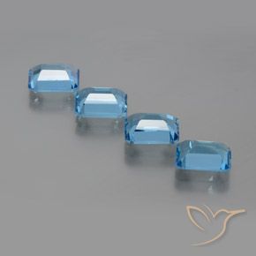 7.65 ct natürliche Swiss Blue Topas-Edelsteine, Oktagonschliff, VS