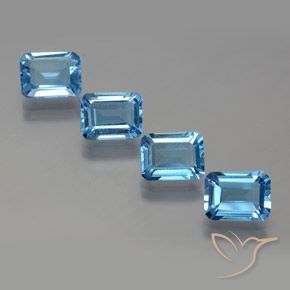 7.75ctw Natürlicher Swiss Blue Topas, Smaragdschliff, VVS-VS