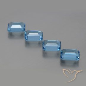 7.75 ct natürliche Swiss Blue Topas-Edelsteine, Oktagonschliff, VVS-VS