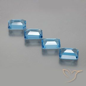 7.23 ct natürliche Swiss Blue Topas-Edelsteine, Oktagonschliff, VS
