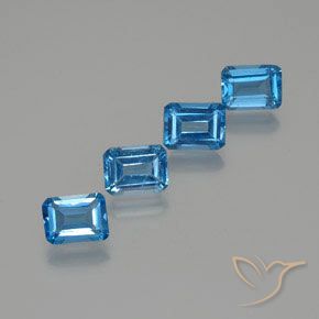 8.02ctw Natürlicher Swiss Blue Topas, Smaragdschliff, VS