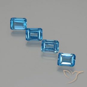 8.02 ct natürliche Swiss Blue Topas-Edelsteine, Oktagonschliff, VS