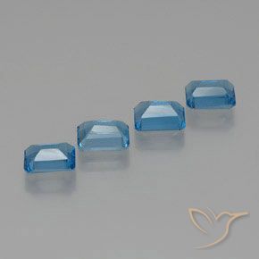 8.02 ct natürliche Swiss Blue Topas-Edelsteine, Oktagonschliff, VS