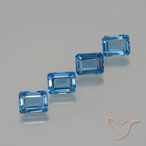 8.13ctw Natürlicher Swiss Blue Topas, Smaragdschliff, VS