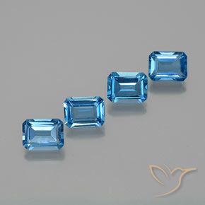 7.49ctw Natürlicher Swiss Blue Topas, Smaragdschliff, VS