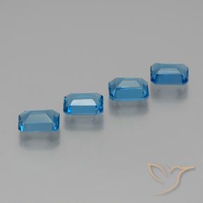 7.49 ct natürliche Swiss Blue Topas-Edelsteine, Oktagonschliff, VS