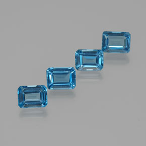 8,16 ct natürliche blauer Topas-Edelsteine, Smaragdschliff, VS