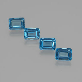 8,16 ct natürliche blauer Topas-Edelsteine, Smaragdschliff, VS