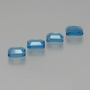 8,16 ct natürliche blauer Topas-Edelsteine, Smaragdschliff, VS