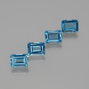 7,89 ct natürliche blauer Topas-Edelsteine, Smaragdschliff, VS