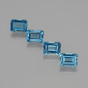 7,89 ct natürliche blauer Topas-Edelsteine, Smaragdschliff, VS