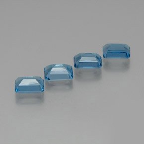 7,89 ct natürliche blauer Topas-Edelsteine, Smaragdschliff, VS