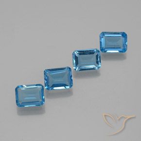 7.32ctw Natürlicher Swiss Blue Topas, Smaragdschliff, VS