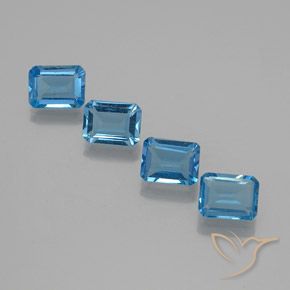 7.32 ct natürliche Swiss Blue Topas-Edelsteine, Oktagonschliff, VS