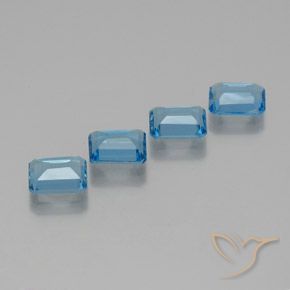 7.32 ct natürliche Swiss Blue Topas-Edelsteine, Oktagonschliff, VS