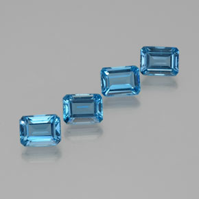 8,64 ct natürliche blauer Topas-Edelsteine, Smaragdschliff, VS