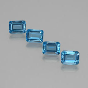 8,64 ct natürliche blauer Topas-Edelsteine, Smaragdschliff, VS