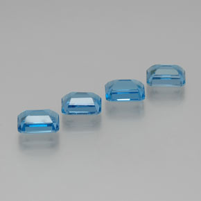 8,64 ct natürliche blauer Topas-Edelsteine, Smaragdschliff, VS