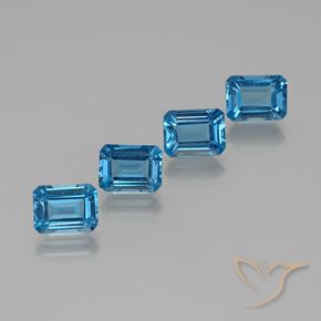 7.76ctw Natürlicher Swiss Blue Topas, Smaragdschliff, VS