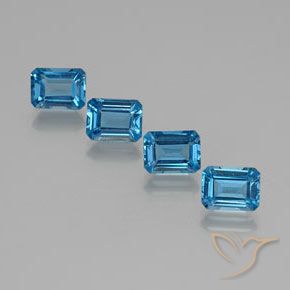 7.76 ct natürliche Swiss Blue Topas-Edelsteine, Oktagonschliff, VS