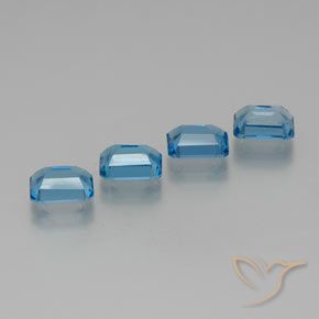 7.76 ct natürliche Swiss Blue Topas-Edelsteine, Oktagonschliff, VS