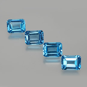8,16 ct natürliche blauer Topas-Edelsteine, Smaragdschliff, VS