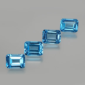 8,16 ct natürliche blauer Topas-Edelsteine, Smaragdschliff, VS