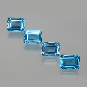 8,25 ct natürliche blauer Topas-Edelsteine, Smaragdschliff, VS