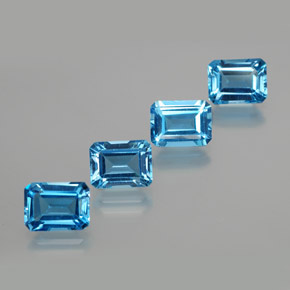 8,25 ct natürliche blauer Topas-Edelsteine, Smaragdschliff, VS