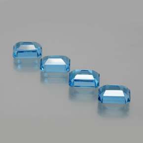 8,25 ct natürliche blauer Topas-Edelsteine, Smaragdschliff, VS