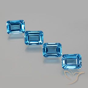 8.32ctw Natürlicher Swiss Blue Topas, Smaragdschliff, VS