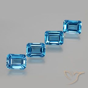 8.32 ct natürliche Swiss Blue Topas-Edelsteine, Oktagonschliff, VS