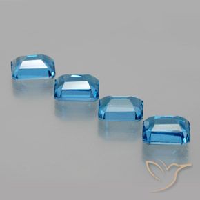 8.32 ct natürliche Swiss Blue Topas-Edelsteine, Oktagonschliff, VS
