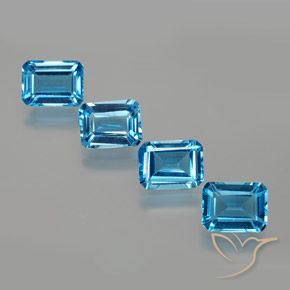 7.53ctw Natürlicher Swiss Blue Topas, Smaragdschliff, VS