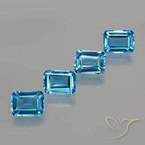 7.53 ct natürliche Swiss Blue Topas-Edelsteine, Oktagonschliff, VS