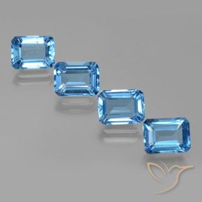 8.41ctw Natürlicher Swiss Blue Topas, Smaragdschliff, VS
