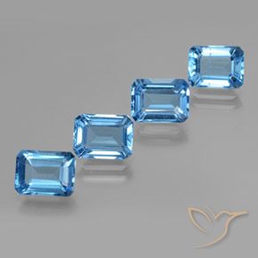 8.41 ct natürliche Swiss Blue Topas-Edelsteine, Oktagonschliff, VS
