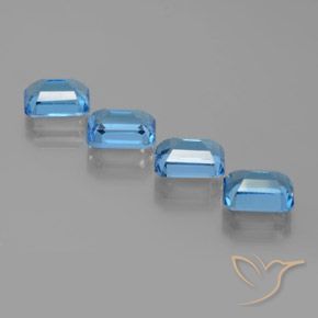 8.41 ct natürliche Swiss Blue Topas-Edelsteine, Oktagonschliff, VS