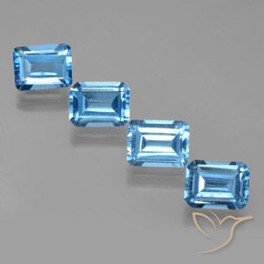 8.16ctw Natürlicher Swiss Blue Topas, Smaragdschliff, VS