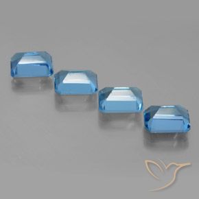 8.16 ct natürliche Swiss Blue Topas-Edelsteine, Oktagonschliff, VS